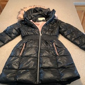 Kids long black puffer Michael Kors jacket